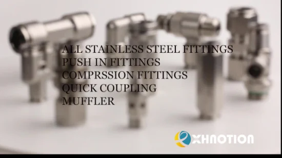 Xhnotion Empuje al conector Codo de unión de manga metálica de acero inoxidable Accesorio de empuje de aire neumático