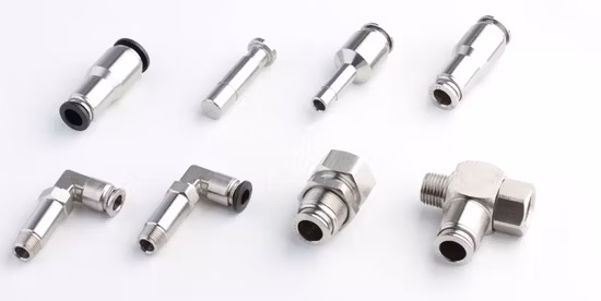 Xhnotion Empuje al conector Codo de unión de manga metálica de acero inoxidable Accesorio de empuje de aire neumático